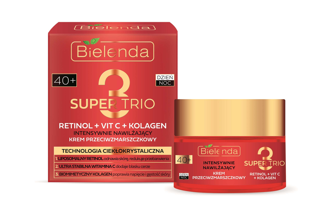 SUPER TRIO RETINOL + VIT C + COLLAGEN Intensively moisturizing anti-wrinkle cream 40+, day / night, 50 ml